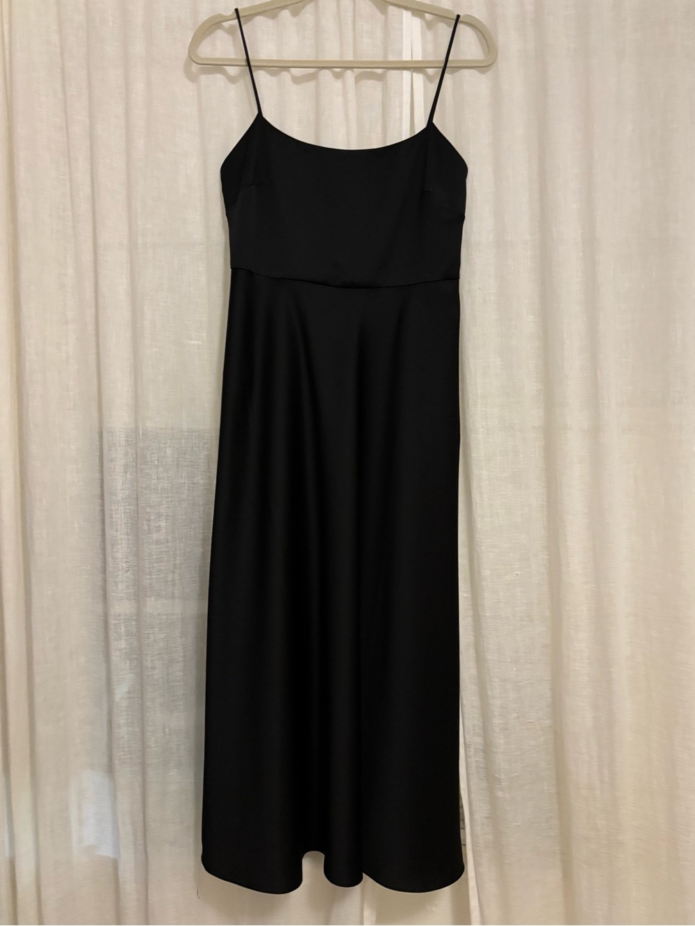 Classic Black Slip Dress with Spaghetti Straps